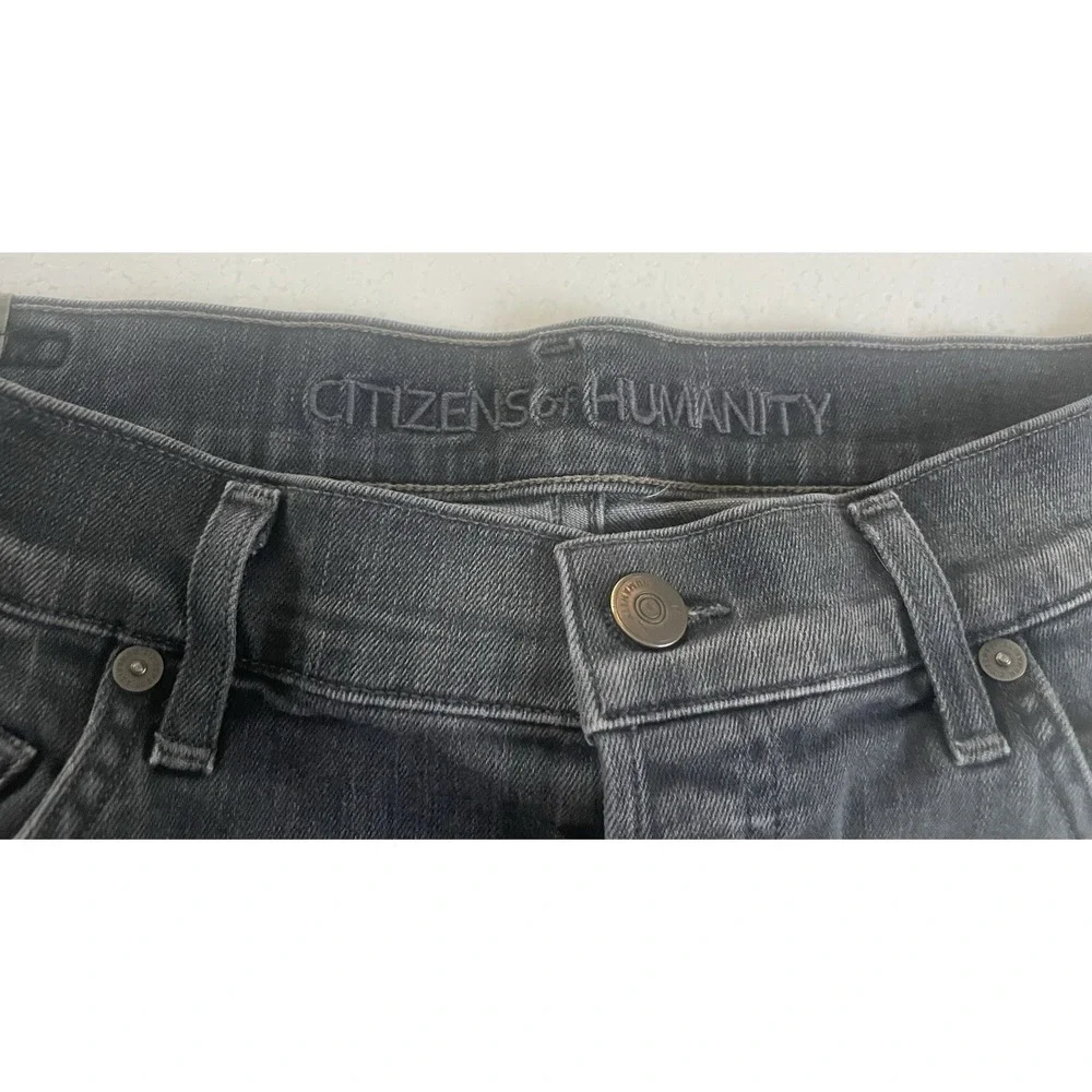 Citizens Of Humanity Dark Gray Denim Cuffed Shorts Sz 1 W25